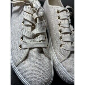 Ophelia Roe Women’s Shoes Size 10 Ashley Tan White Sneaker Casual Platform Gold